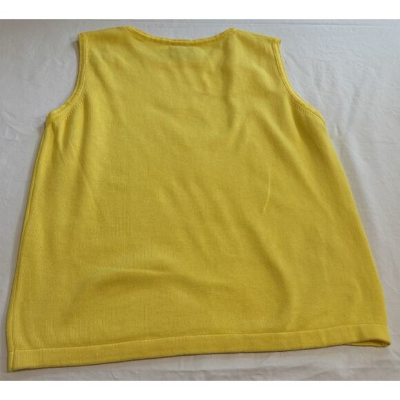 Vintage Lilly Pulitzer Size M Sweater Tank Top Banana Yellow VTG Cotton Cottage - Picture 2 of 7